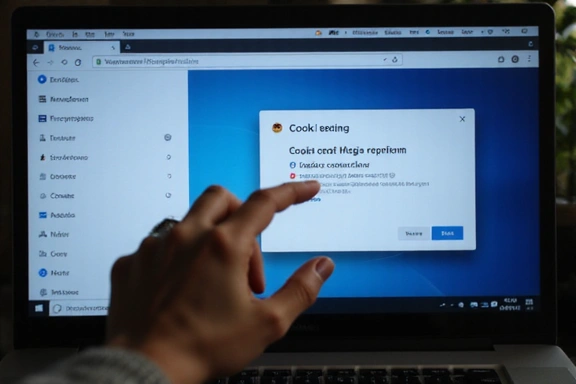 Person adjusting cookie settings on a computer